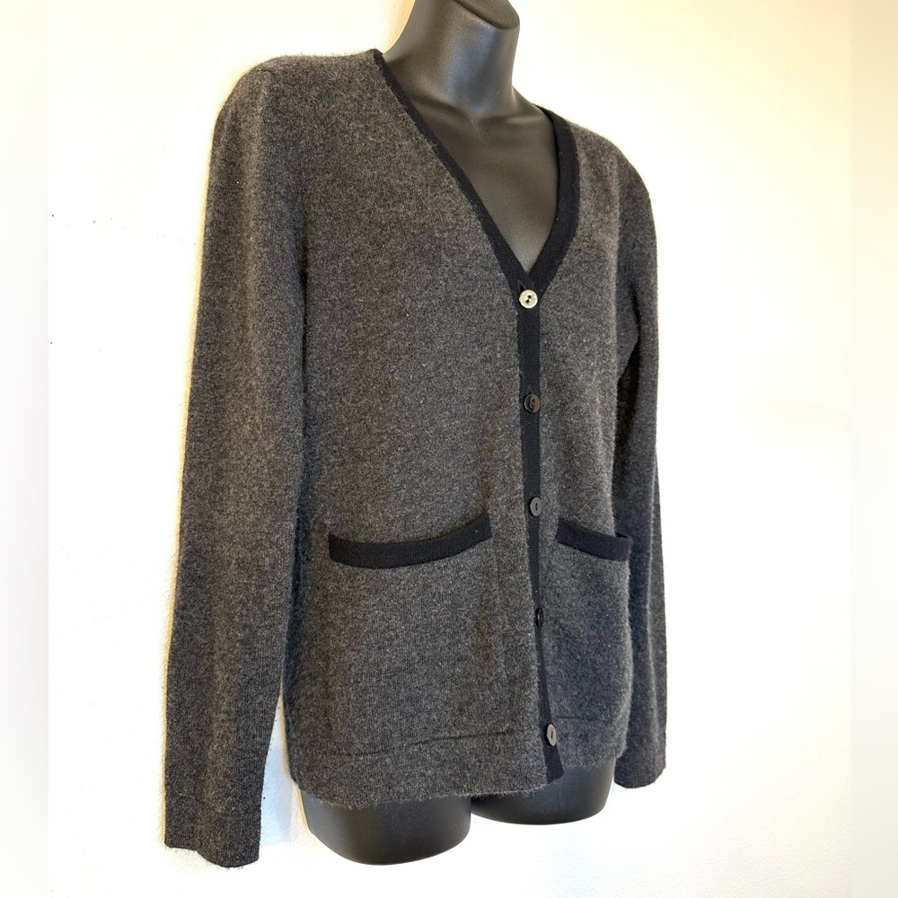 Simple Laguna Womens Cardigan XS 100% Cashmere Charcoal Quiet Luxury Classy